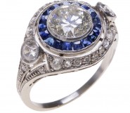 An Art Deco Diamond And Sapphire Ring 